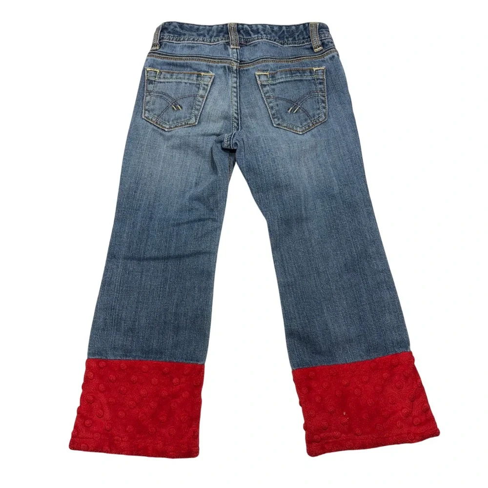 Gap Kids Girls Size 4 Bootcut Jeans Little Mermaid Flounder Sebastian Red‎ Cuffs